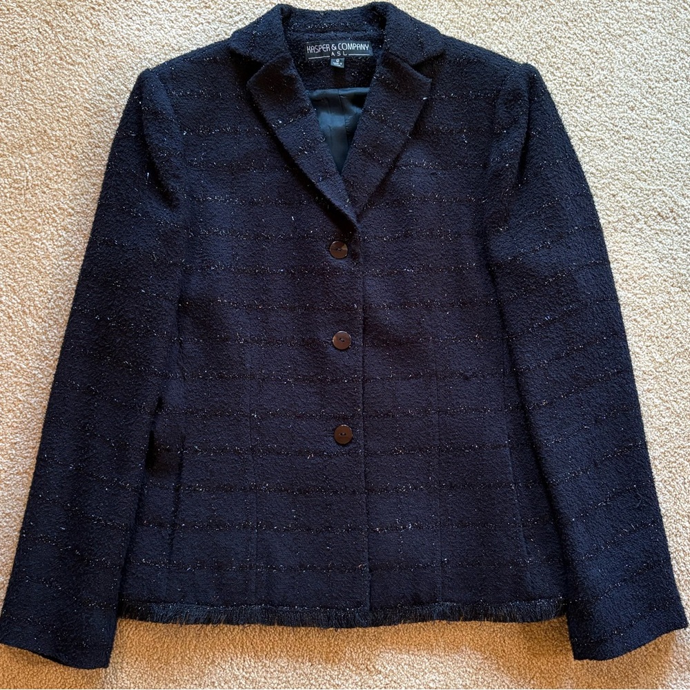 Kasper and Co. ASL Black with Black Metallic Threads Jacket.